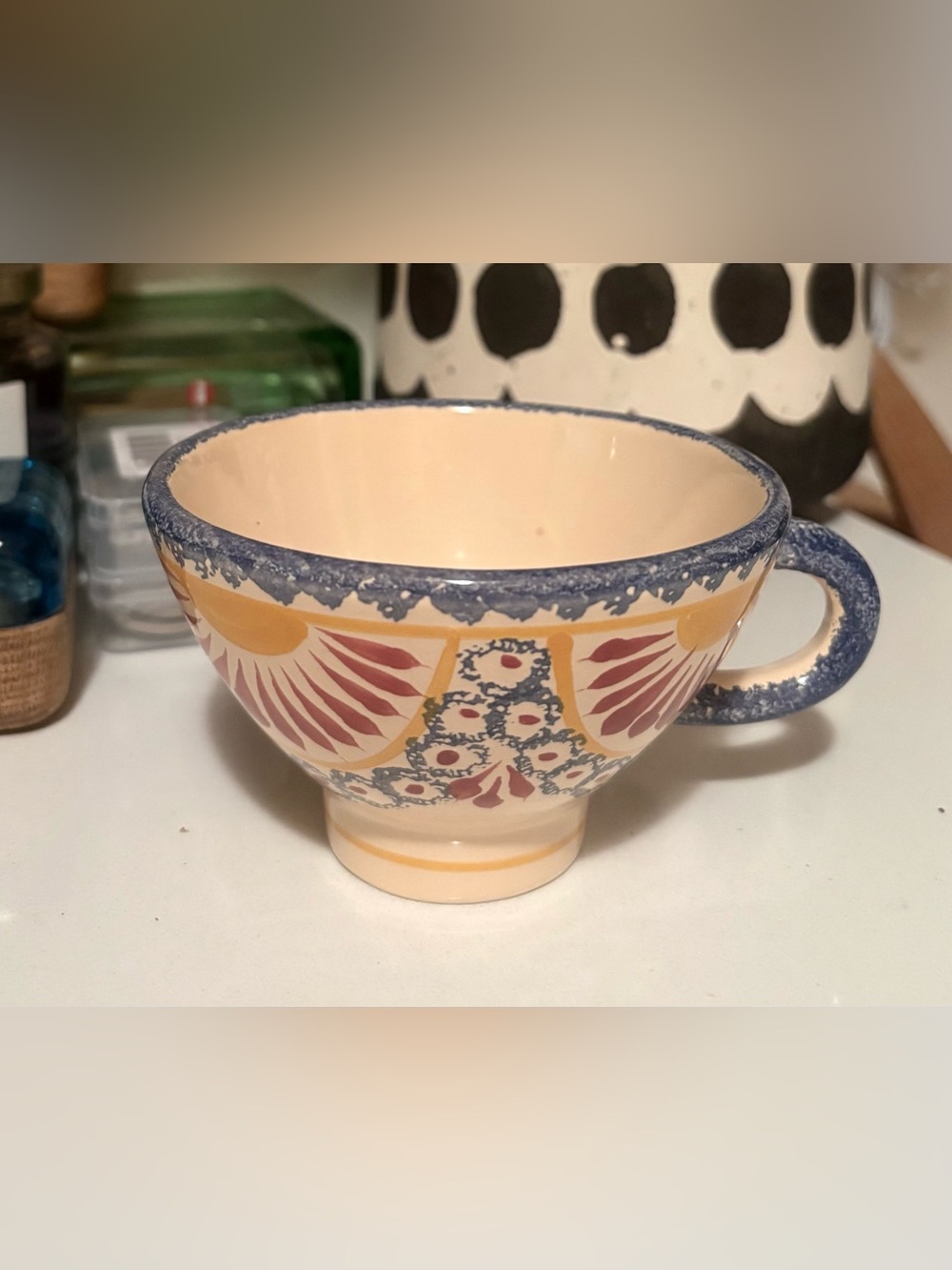 Henriot Quimper ceramic cup coffee/cider/chocolate handcrafted in France NEW